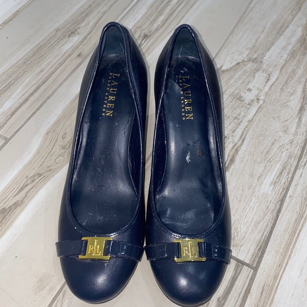 Ralph Lauren blue leather heels